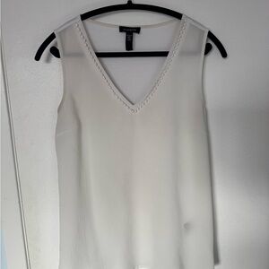 Le Chateau - White Sleeveless V-Neck Shell Top